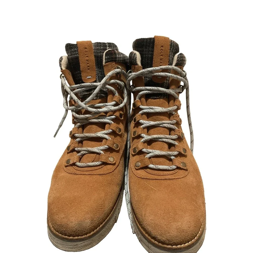 Cole Haan men Zerogrand Explorer Waterproof Honey Brown Suede Boots Weather Made